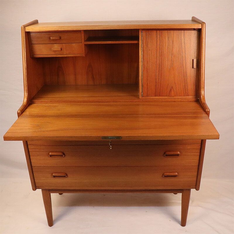 Vintage Danish Samcom secretary in 1960 Scandinavian teak wood