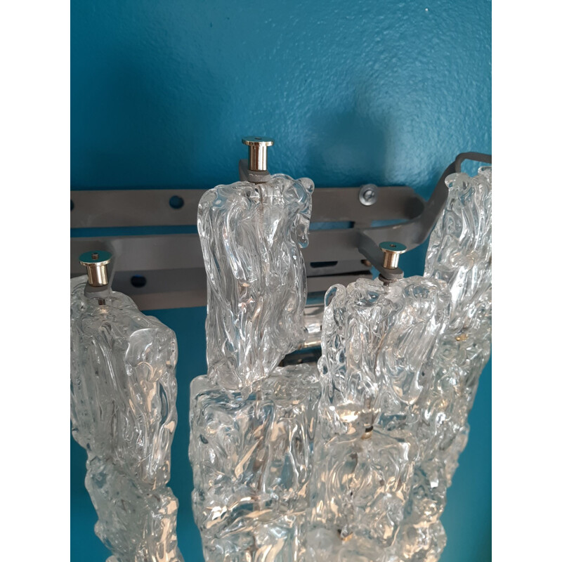 Pair of Vintage Wall Sconces blown glass by Auréliano Toso ,Italy 1960 ,