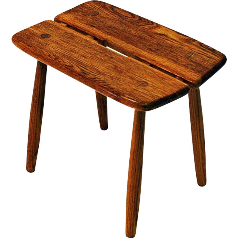 Vintage Oak stool by Carl Gustaf Boulogner Sweden 1950s