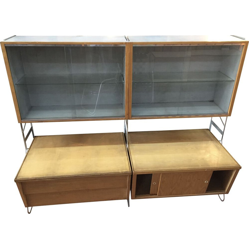 Vintage shop furniture with 2 base units and 2 sliding-door display cases