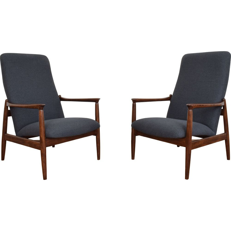 Pair of Mid-Century Polish Lounge Chairs by E. Homa, 1960s