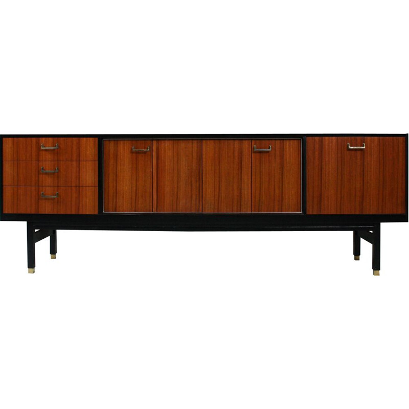 Vintage wooden and brass sideboard from G-Plan, 1960s