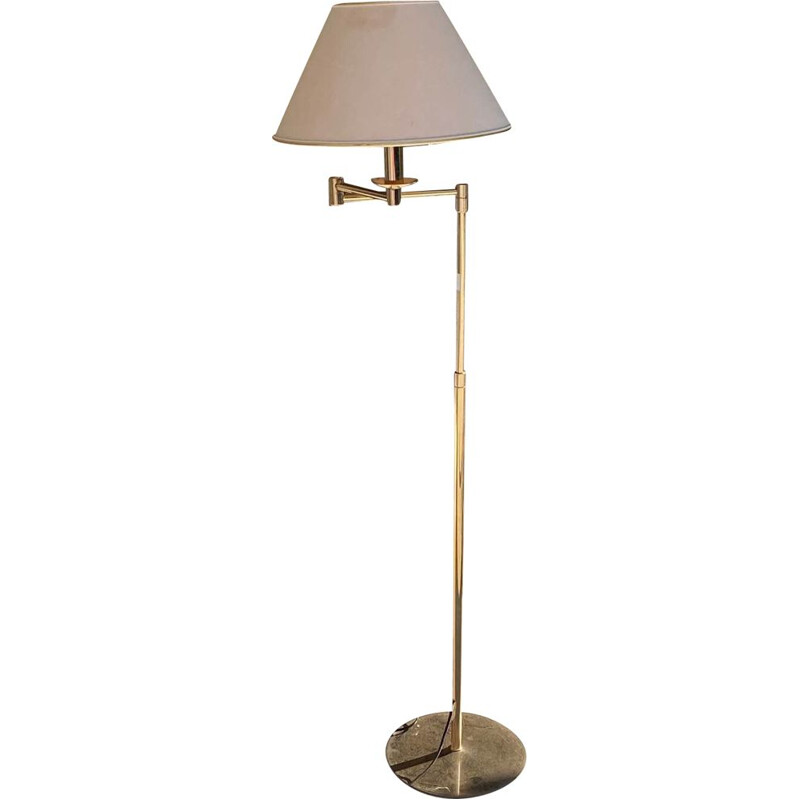 Vintage metal floor lamp Guilt, with articulated arm