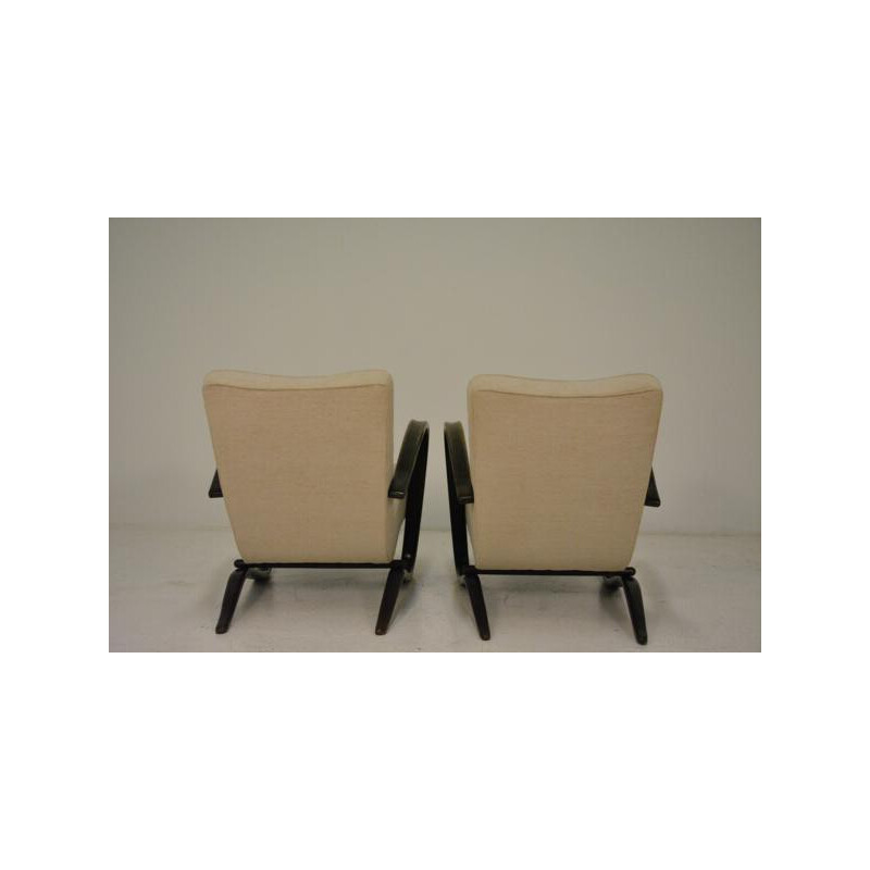 Paire de fauteuils Thonet "H 269" en tissu grège, Jindrich HALABALA - 1930