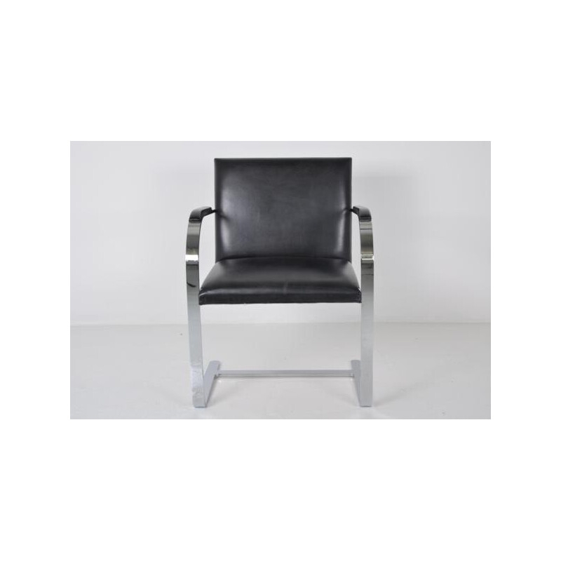 Knoll "Brno" armchair in black leather, L. MIES VAN DER ROHE - 1960s