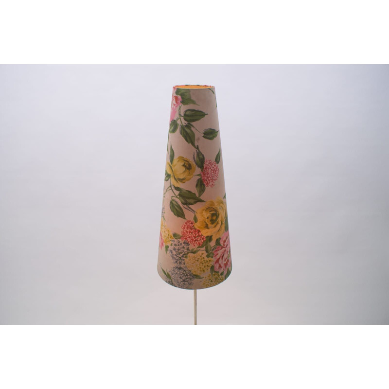 Lampadaire tripode vintage à motifs botaniques, 1960