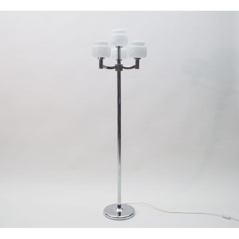 Vintage Opaline Glass Sputnik Floor Lamp, 1960s