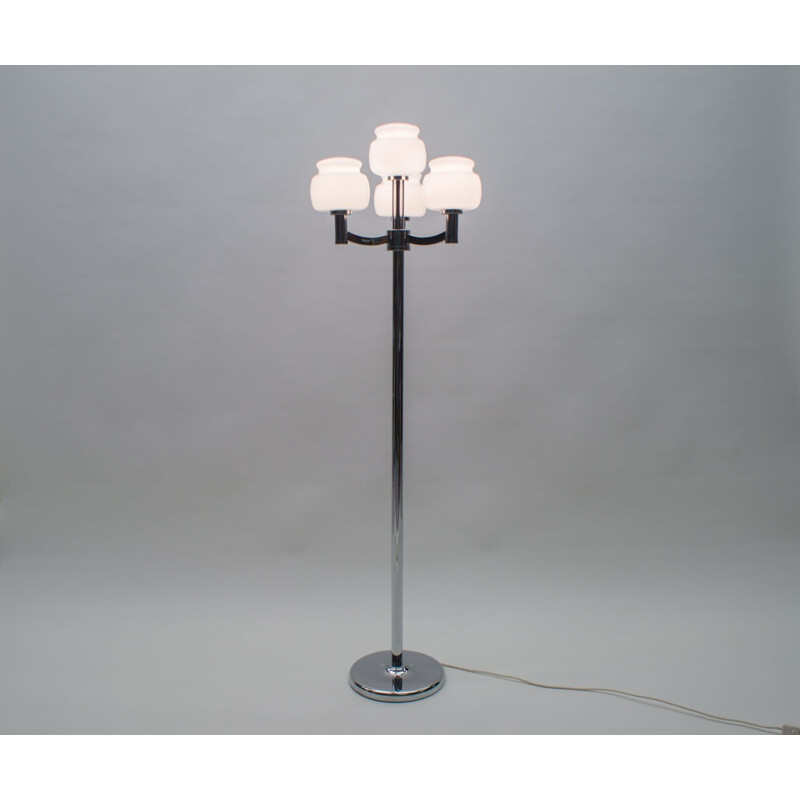 Lampadaire vintage Spoutnik en verre opalin 1960