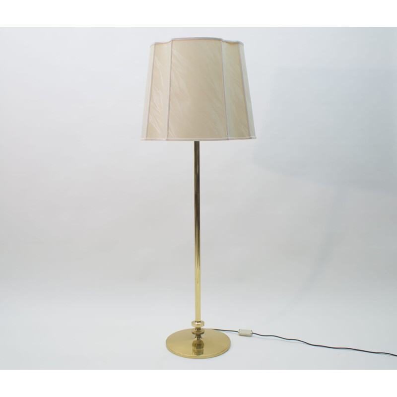 Vintage brass and fabric floor lamp, 1970