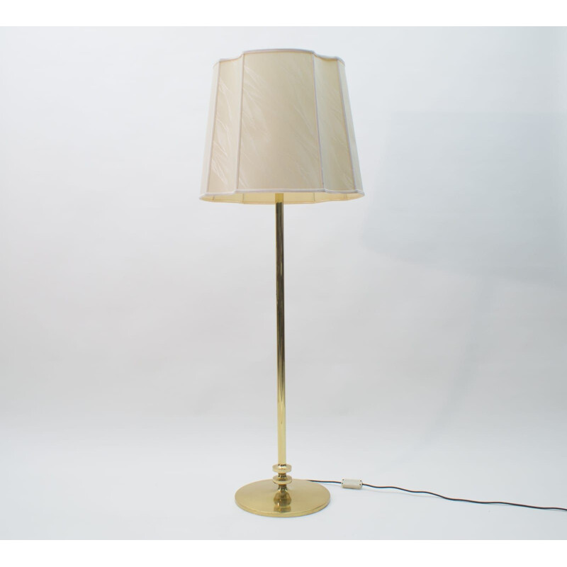 Vintage brass and fabric floor lamp, 1970