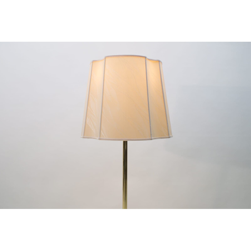 Vintage brass and fabric floor lamp, 1970