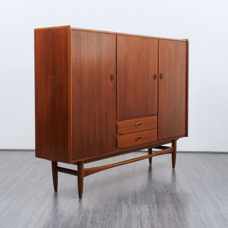 Vintage teak highboard Scandinavian 1960s