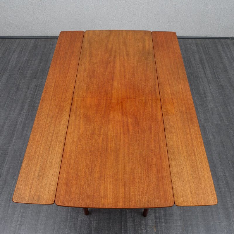Table basse vintage en teck  extensible et réglable en hauteur 1960