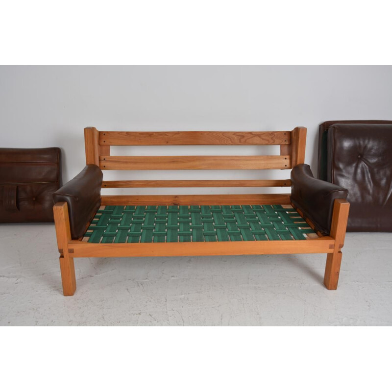 Sofa  2 places "S 22" vintage de  Pierre Chapo  1967