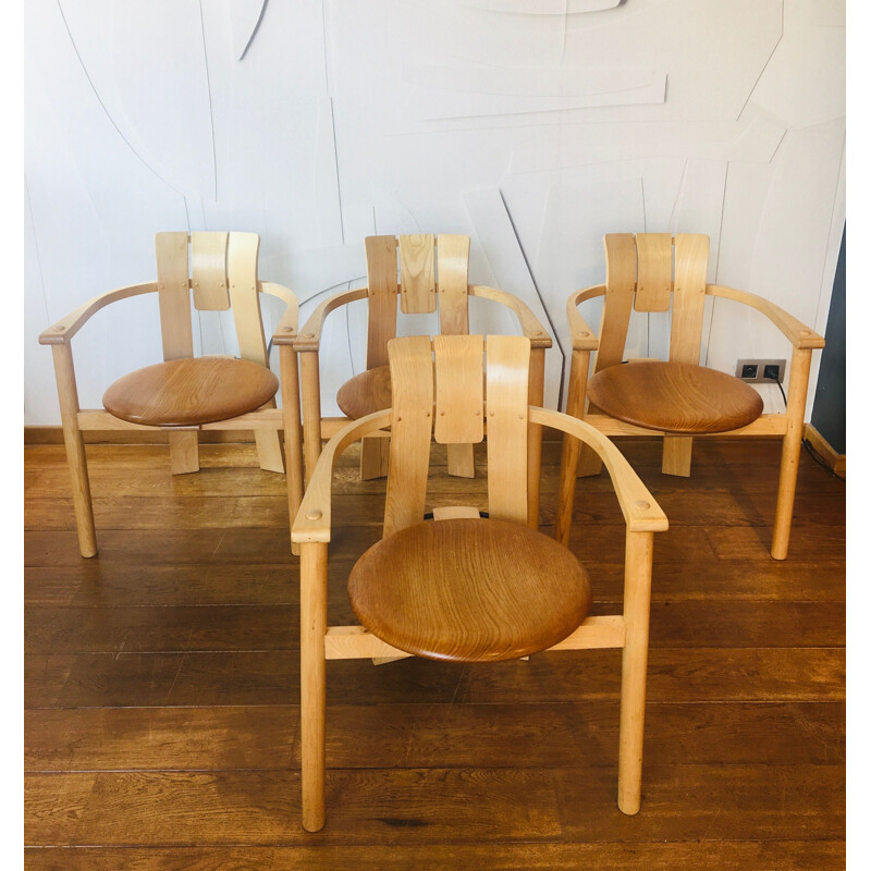 Set of 4 vintage chairs 1980