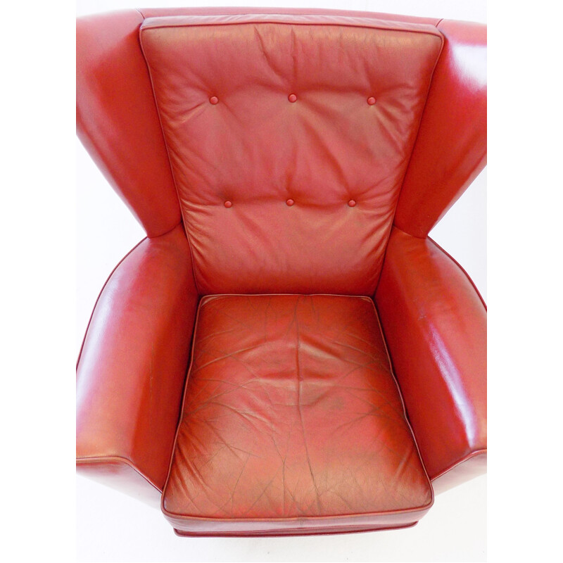 Fauteuil vintage en cuir rouge pour HK Furniture Howard Keith