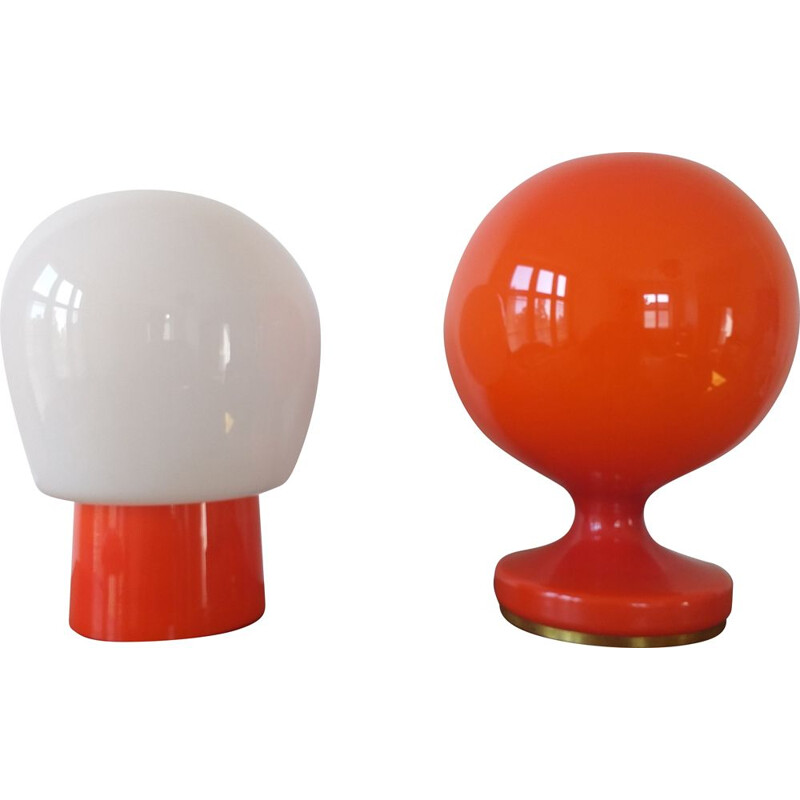 Pair of vintage glass table lamps by Stepan Tabery, 1970