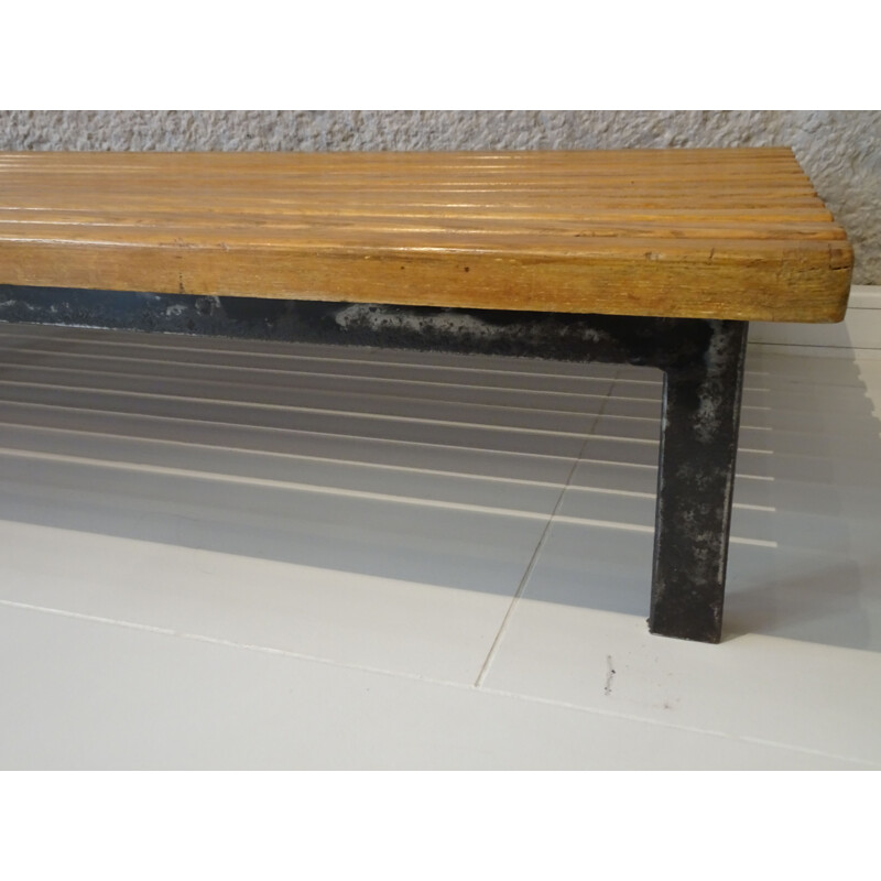 Vintage Cansado bench by Charlotte Perriand 1954