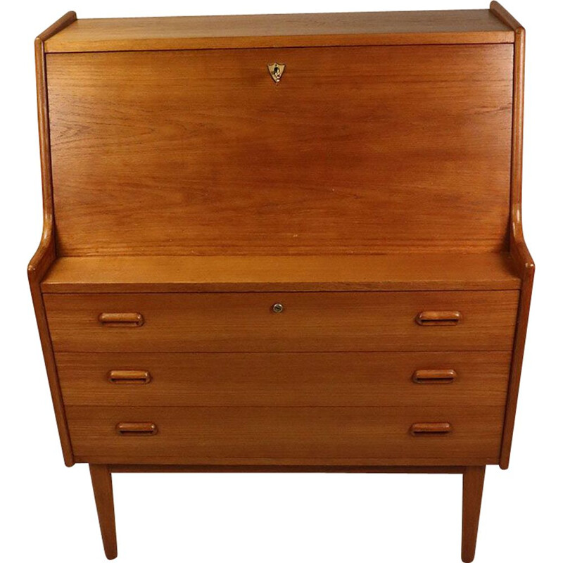 Vintage Danish Samcom secretary in 1960 Scandinavian teak wood