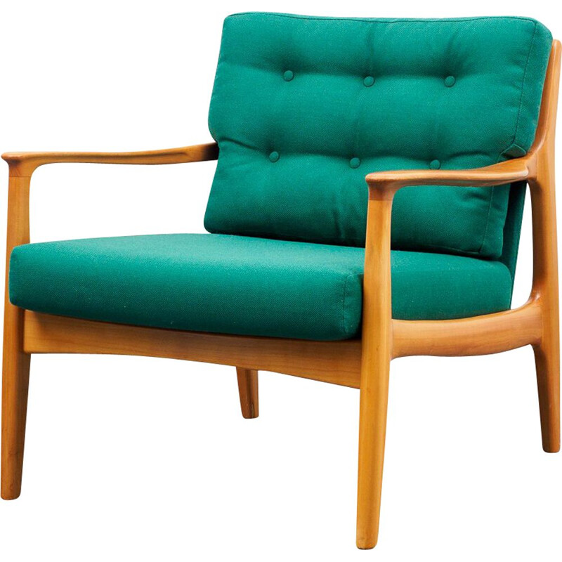 Fauteuil vintage en merisier 1960