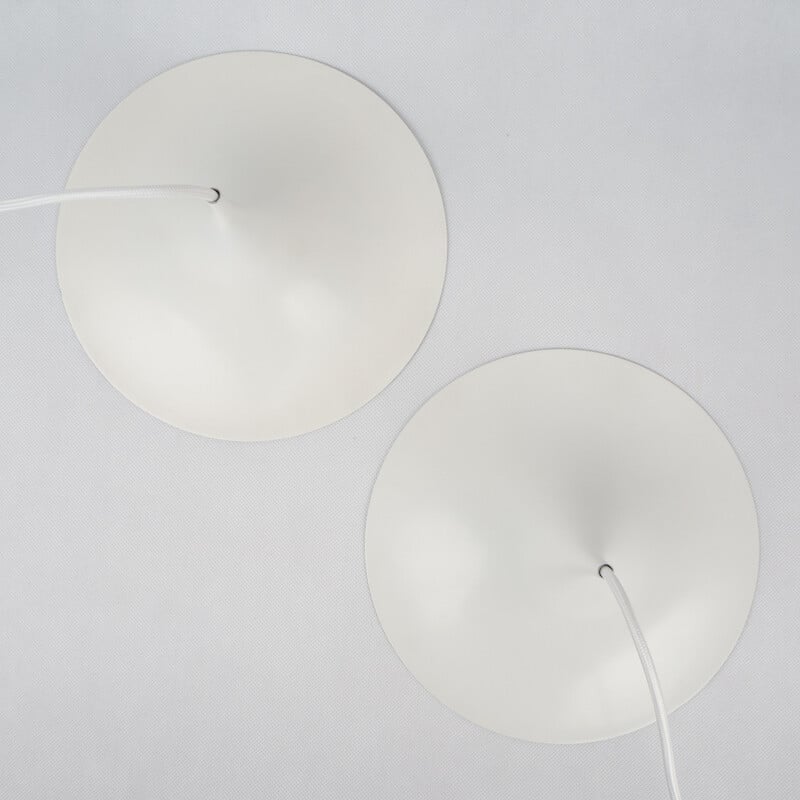 Pair of Danish vintage pendant lamps Semi by Bonderup & Thorup, Fog and Morup 1968