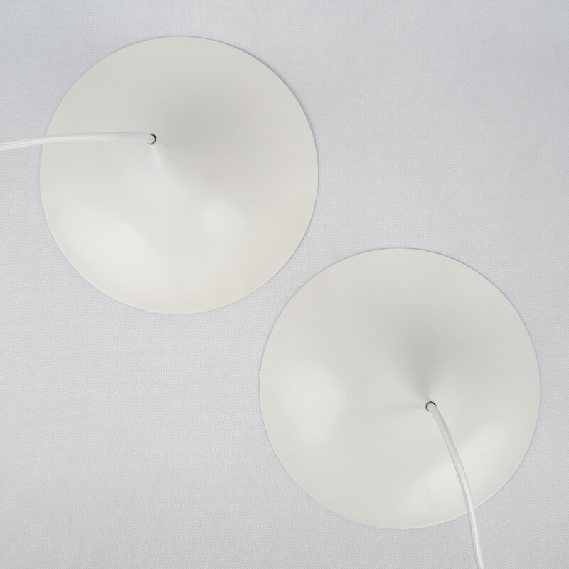 Pair of Danish vintage pendant lamps Semi by Bonderup & Thorup, Fog and Morup 1968