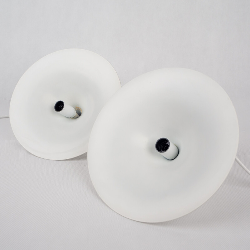 Pair of Danish vintage pendant lamps Semi by Bonderup & Thorup, Fog and Morup 1968