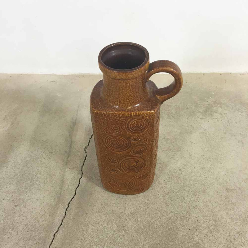 Vase vintage en céramique fat Lava pour Scheurich, Allemagne 1970
