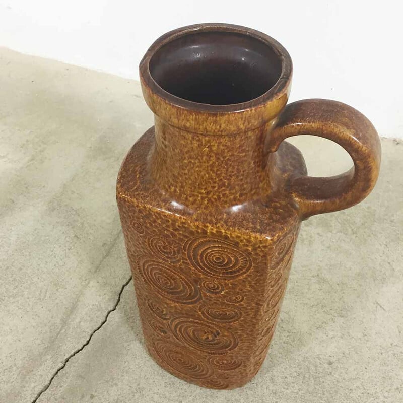 Vintage ceramic vase fat Lava for Scheurich, Germany 1970