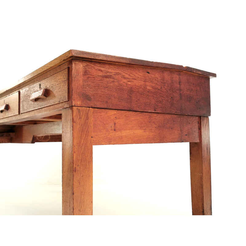 Vintage Oak British Architect Draughtsmans Desk