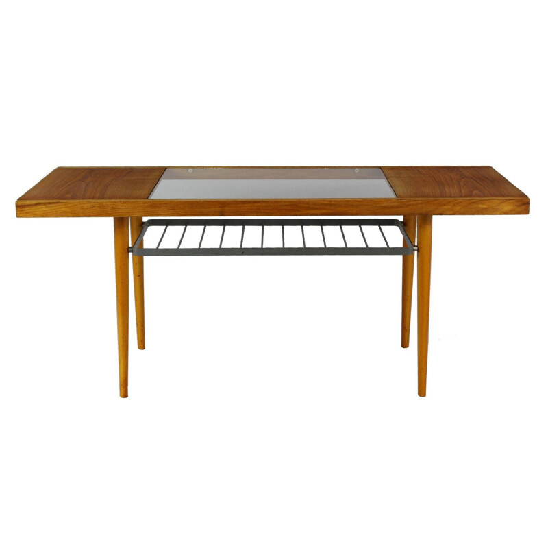 Table basse vintage frêne Jitona 1965