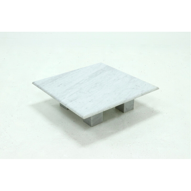 Vintage Modern Arabescato Marble Coffee Table by Gallina Italian 1970s