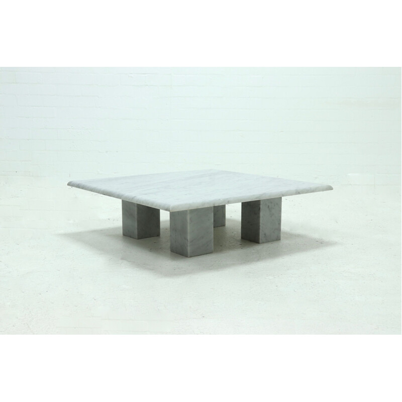 Vintage Modern Arabescato Marble Coffee Table by Gallina Italian 1970s