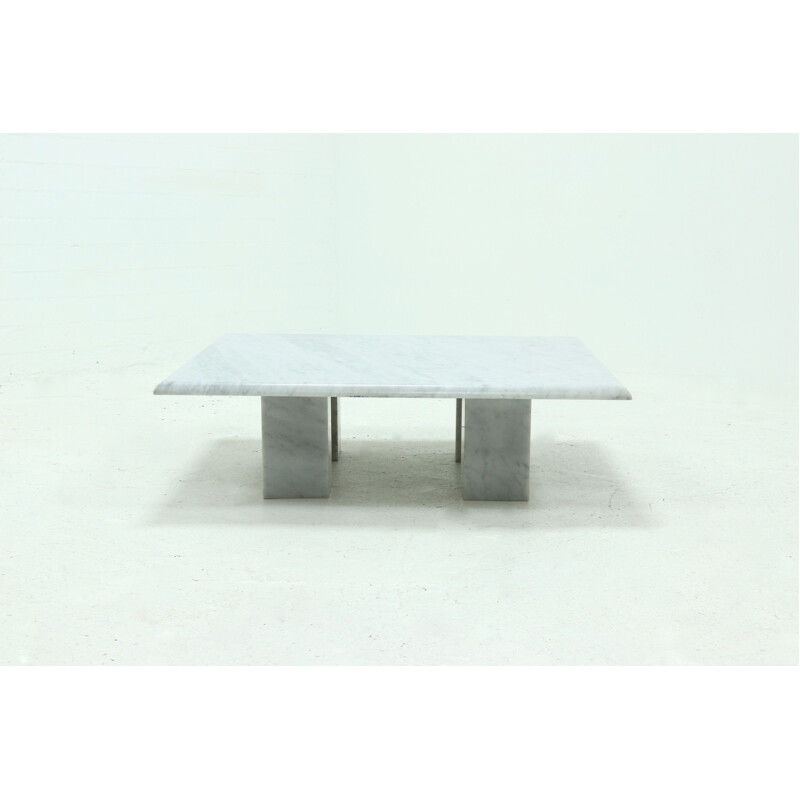 Vintage Modern Arabescato Marble Coffee Table by Gallina Italian 1970s