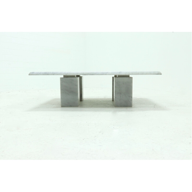 Vintage Modern Arabescato Marble Coffee Table by Gallina Italian 1970s