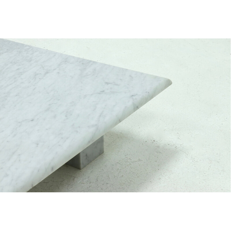 Table basse moderne vintage en marbre Arabescato de Gallina, Italie 1970