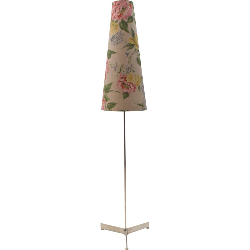 Vintage driepoot vloerlamp met botanische motieven, 1960