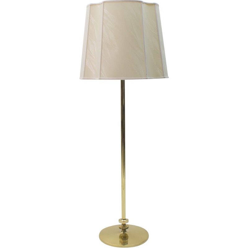 Vintage messing en stoffen vloerlamp, 1970