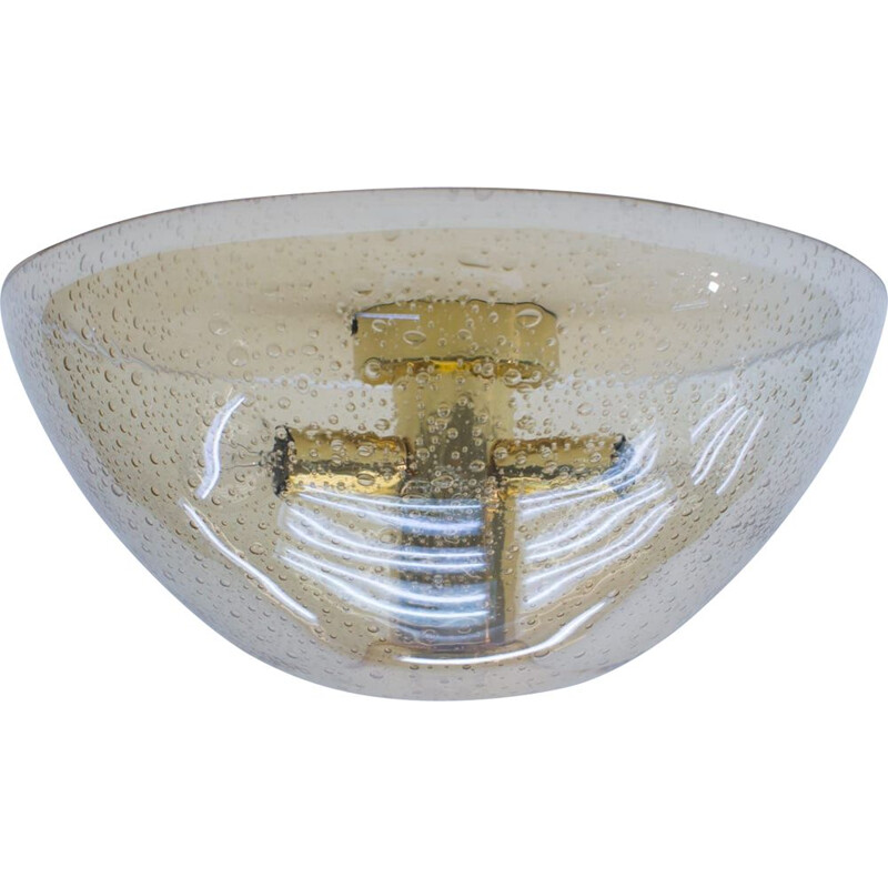 Lámpara de techo de cristal vintage de WILA 1970