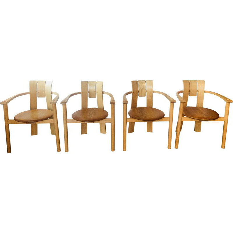 Set of 4 vintage chairs 1980