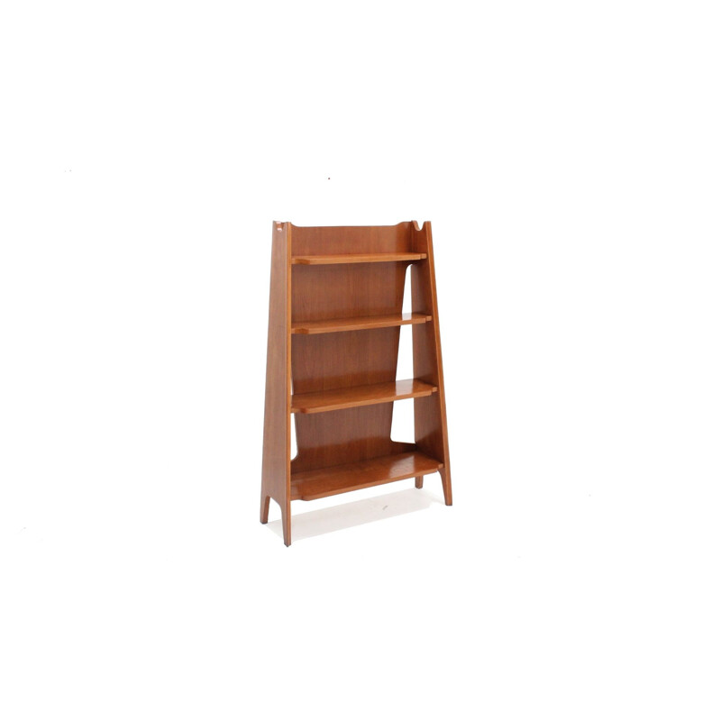 Little vintage oak wood bookshelf 1950s