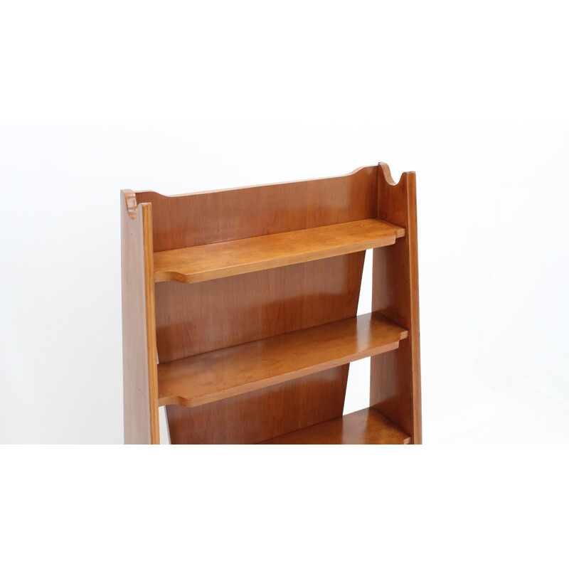 Little vintage oak wood bookshelf 1950s