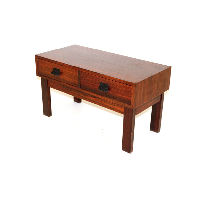 Vintage rosewood console, Glas & Trä, Sweden, 1960