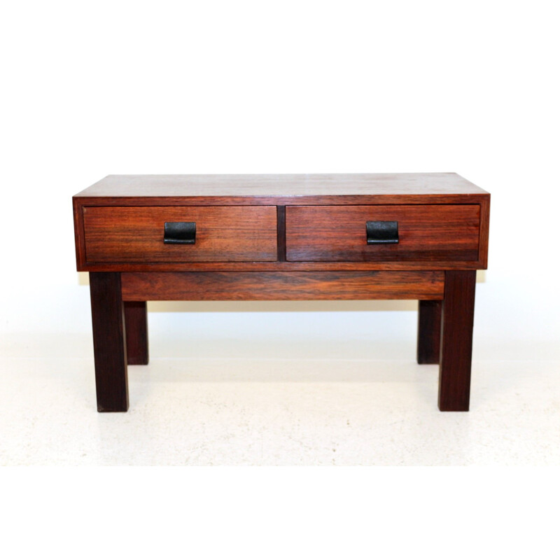 Vintage rosewood console, Glas & Trä, Sweden, 1960