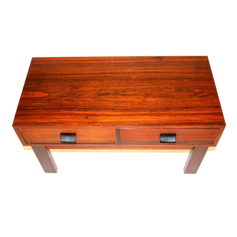 Vintage rosewood console, Glas & Trä, Sweden, 1960