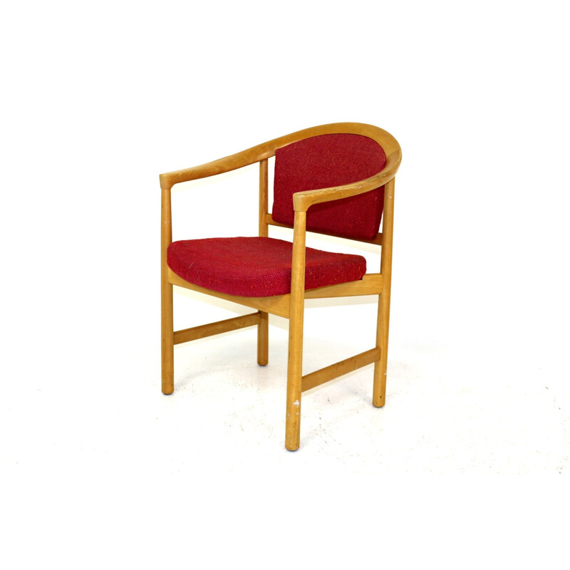 Set of 6 vintage beechwood armchairs, 1970