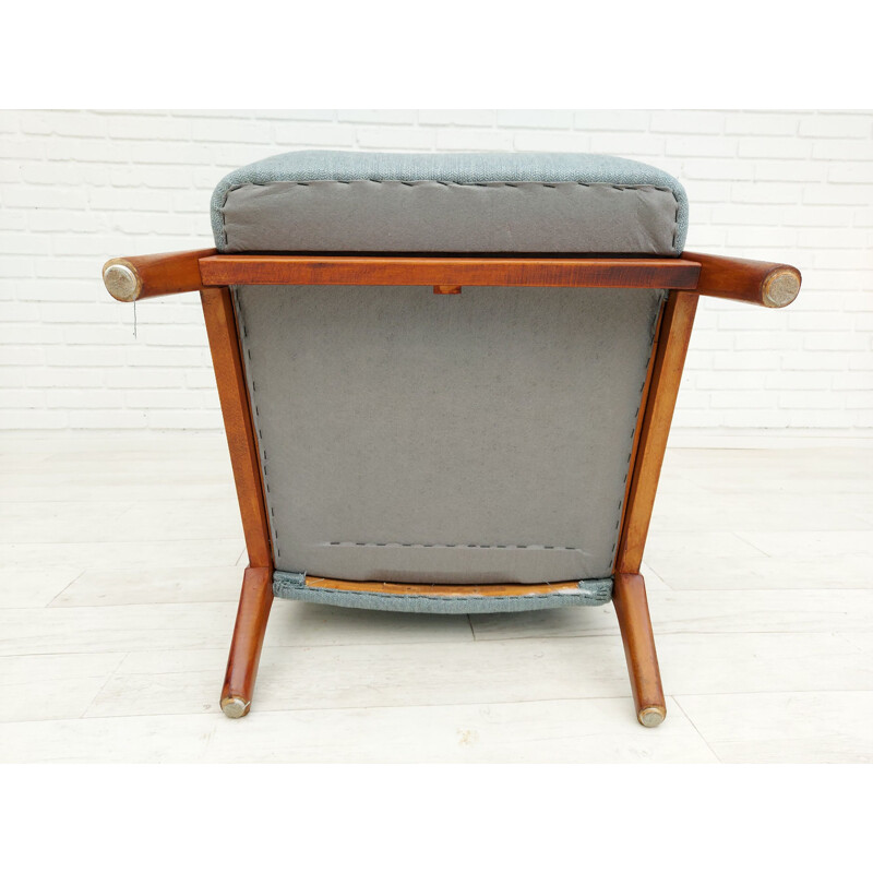 Vintage armchair wool fabrics Danish  by Fritz Hansen 1950s