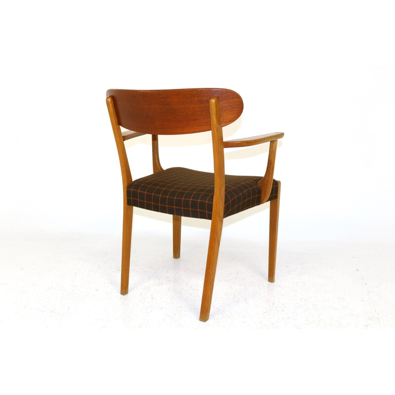 Set of 4 vintage teak and oak table armchairs, Denmark, 1960