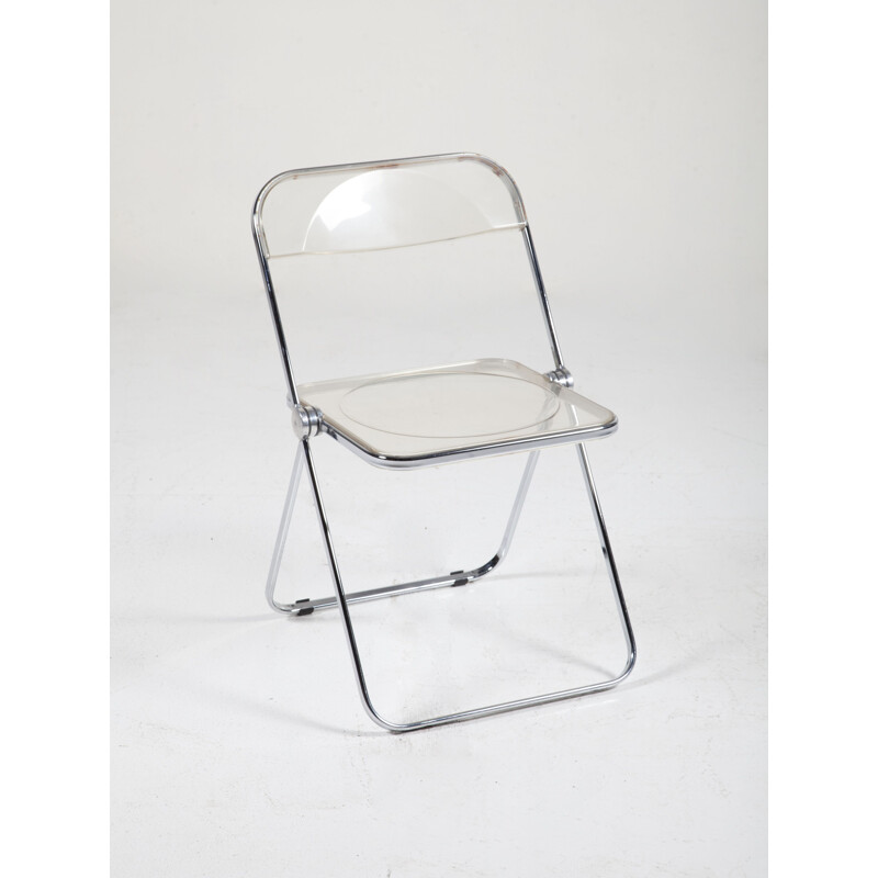 Set of 4 vintage Plia Folding Chairs by Giancarlo Piretti for Castelli Anonima Castelli, 1960s