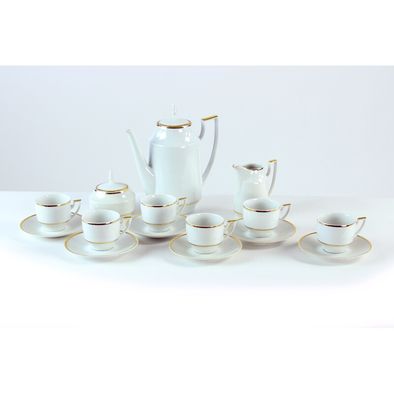 Midcentury Porcelain TeaCoffee Set, Czechoslovakia 1960s